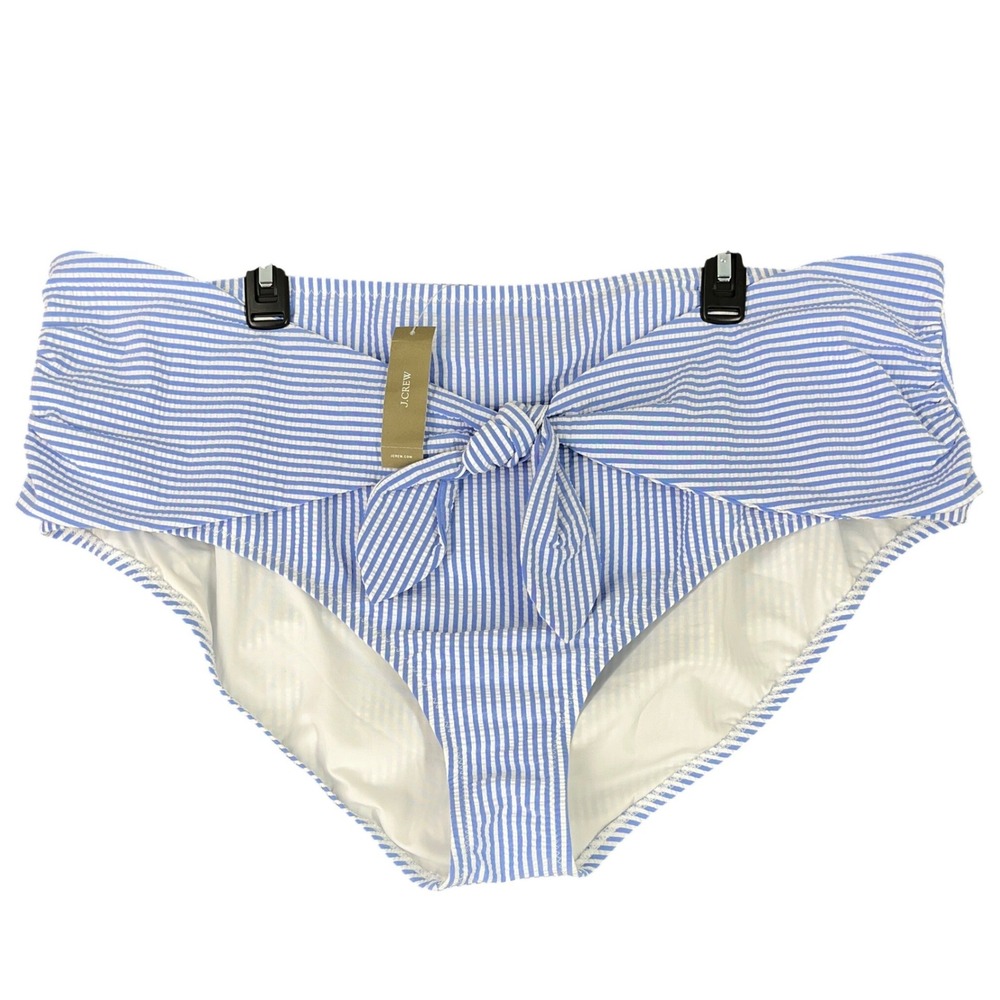J.Crew Bikini Bottom‎ Seersucker Front Tie Beachwear Womens 3X